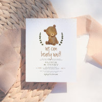 We Can Bearly Wait Bear Wreath & Gold Baby Shower