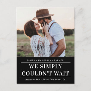 Carte Postale We could not wait wedding announcement