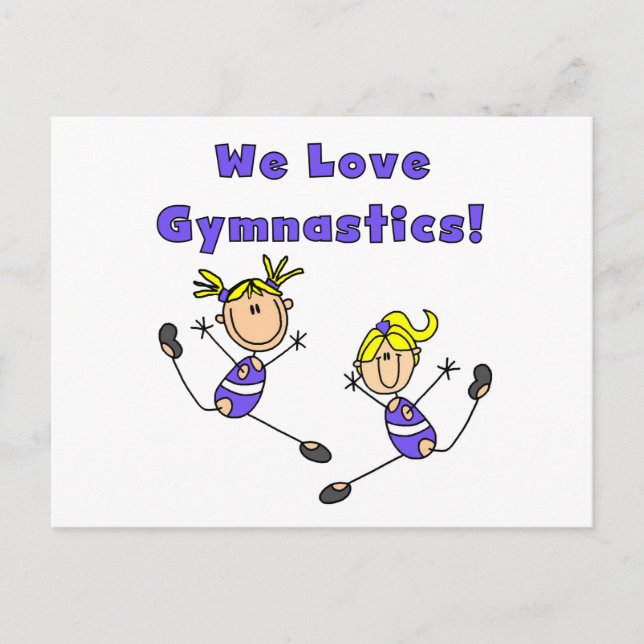 Carte Postale We Love Gymnastique Tshirts et cadeaux (Devant)