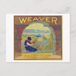 Carte Postale Weaver Orange LabelPiru, CA