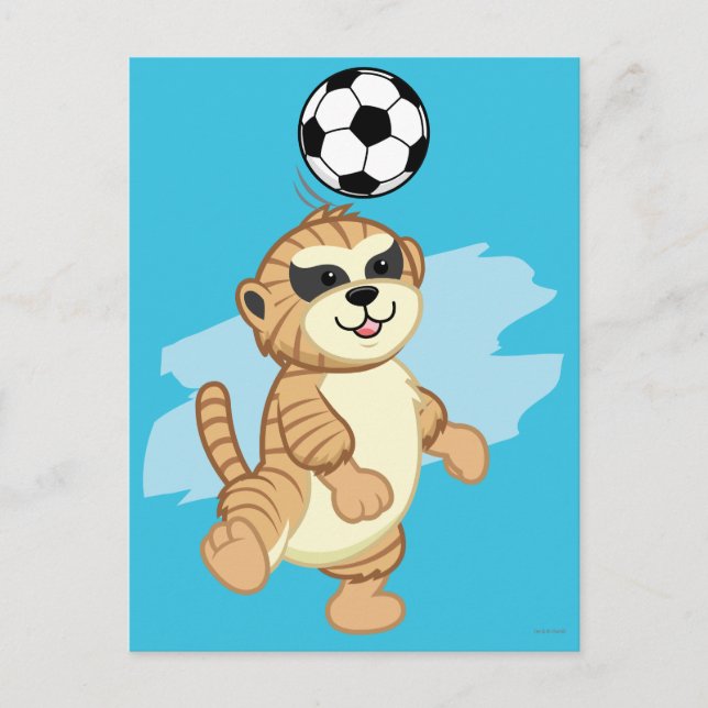 Carte Postale Webkinz | Meerkat jouant au football 2 (Devant)