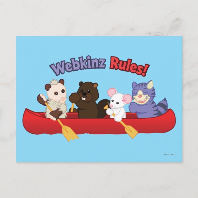 Carte Postale Webkinz | Webkinz Règles Voyage en canoë 2 (Devant)