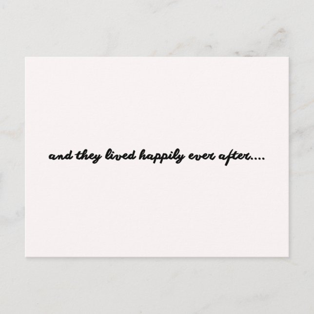 Carte Postale Wedding card - et they lived happily ever after (Devant)
