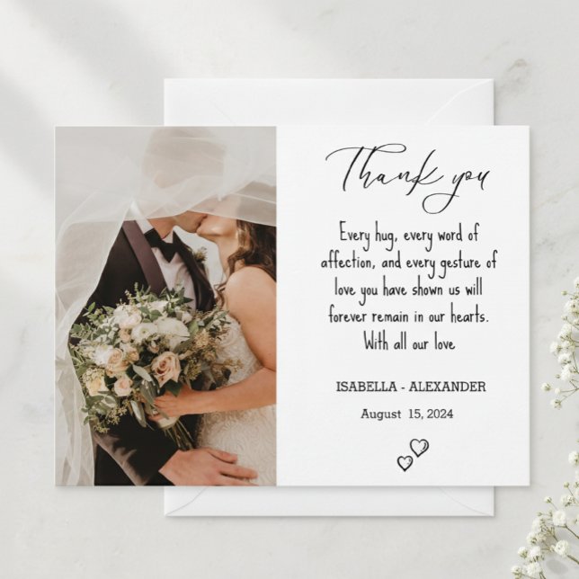 Carte Postale Wedding Thank You Card, Wedding Photo Thank (Créateur téléchargé)