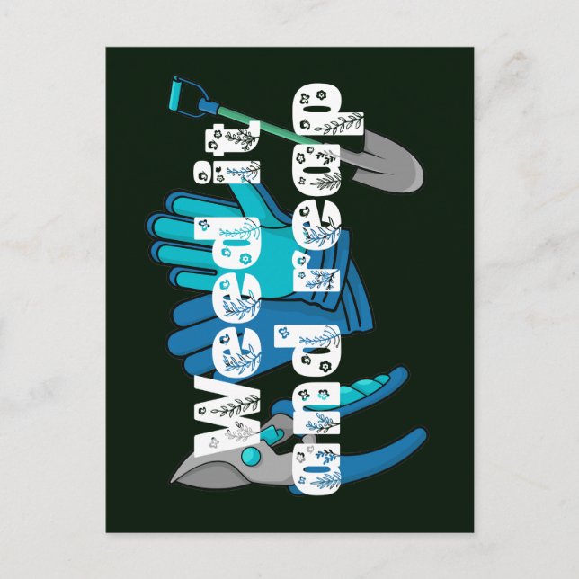 Carte Postale Weed It And Reap drôle jardening jardiner pun (Devant)