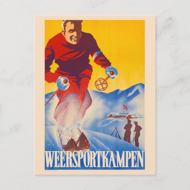 Carte Postale Weersportkampen Pays-Bas Poster vintage 1944 (Devant)