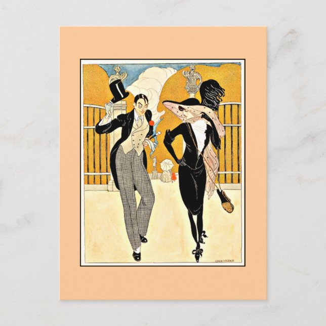 Carte Postale Wegener - Un couple élégant, années 1920 (Devant)