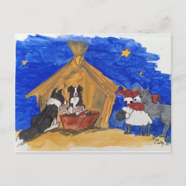 Carte Postale Weihnachten bei Familie Hund (Devant)