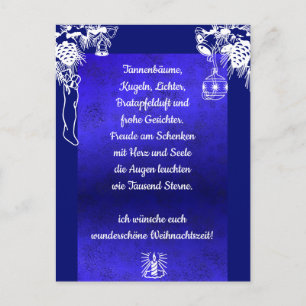 Carte Postale Weihnachtsgedicht Deutsch, Ajouter Votre Texte