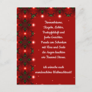 Carte Postale Weihnachtsgedicht Deutsch, Ajouter Votre Texte