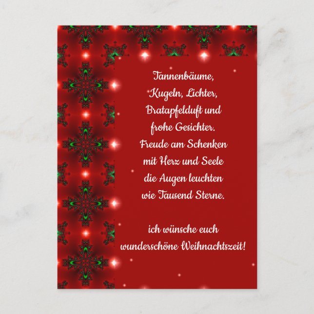 Carte Postale Weihnachtsgedicht Deutsch, Ajouter Votre Texte (Devant)