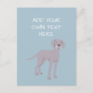 Carte postale Weimaraner Personnalisé Nom Du Chien
