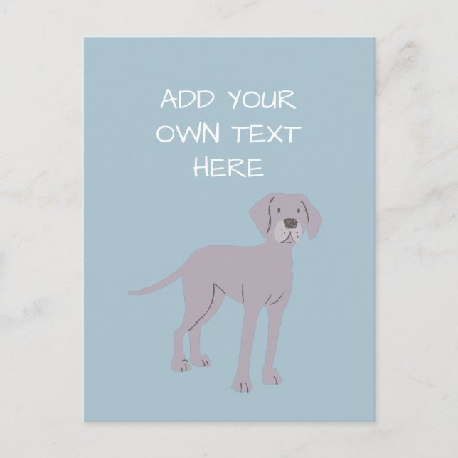 Carte postale Weimaraner Personnalisé Nom Du Chien (Devant)