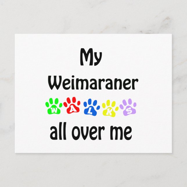 Carte Postale Weimaraner Walks Design (Devant)