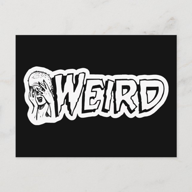 Carte Postale WEIRD - Retro Monster Girl Black & White (Devant)