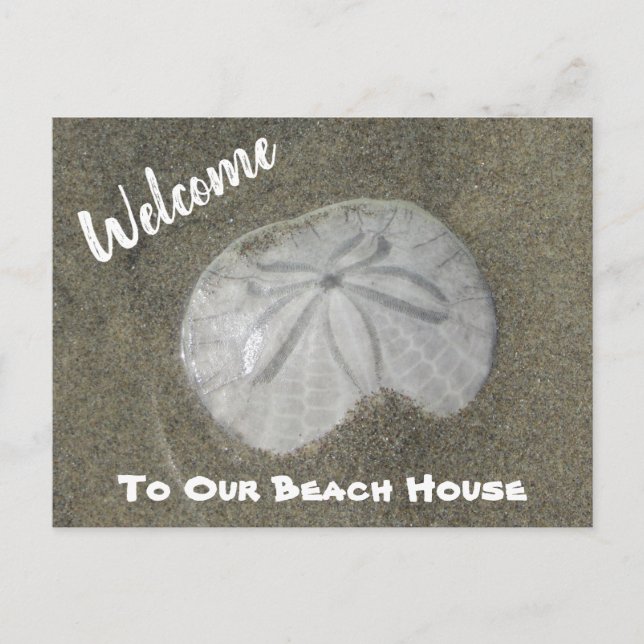 Carte Postale Welcome Beach Home Sand Dollar Photo House Invité (Devant)