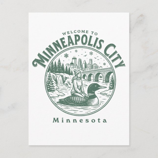Carte Postale Welcome to Minneapolis City Minnesota (Devant)