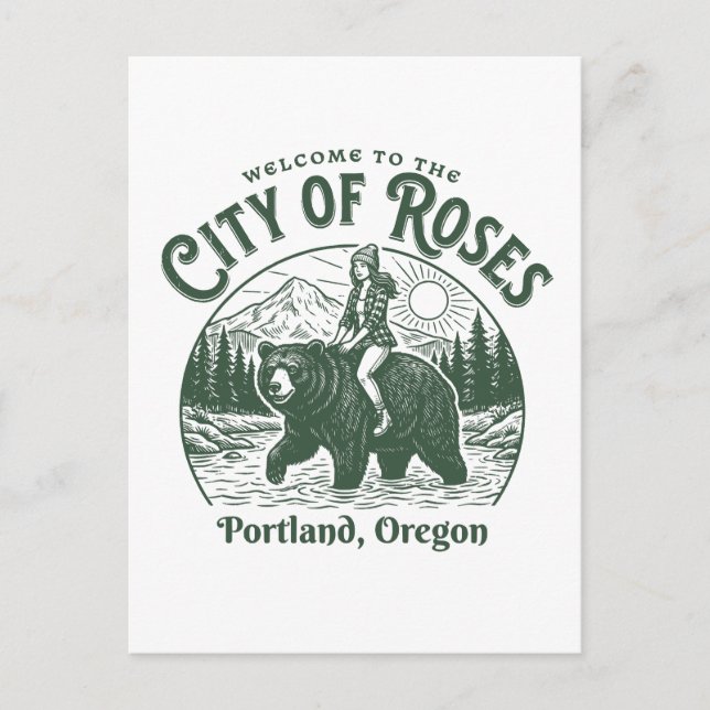 Carte Postale Welcome to the City of Roses Portland City Oregon (Devant)