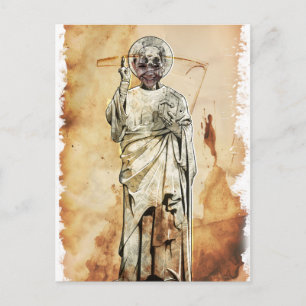 Carte Postale Wellcoda Mort Visage Enfant Sourire Crâne Tuer