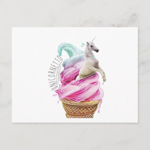 Carte Postale Wellcoda Unicorn Cornetto Fun Ice Cream