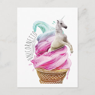 Carte Postale Wellcoda Unicorn Cornetto Fun Ice Cream