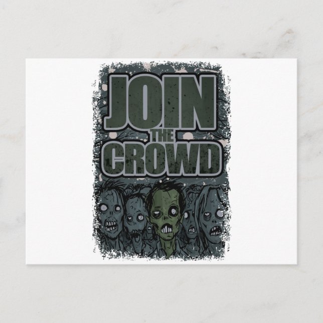 Carte Postale Wellcoda Zombie Monster Crowd Morts Effrayant (Devant)