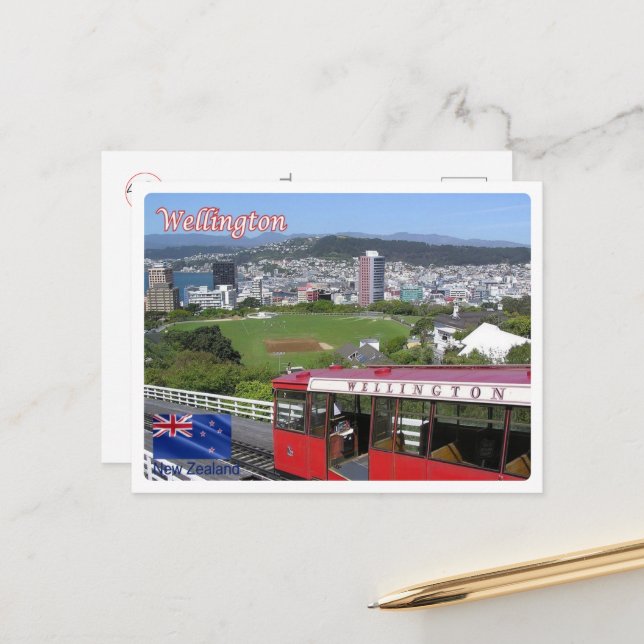 Carte Postale Wellington - Téléphérique - Nouvelle-Zélande - (Devant/Arrière en situation)
