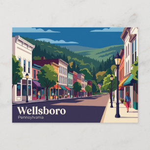 Carte Postale Wellsboro, Pennsylvanie, États-Unis