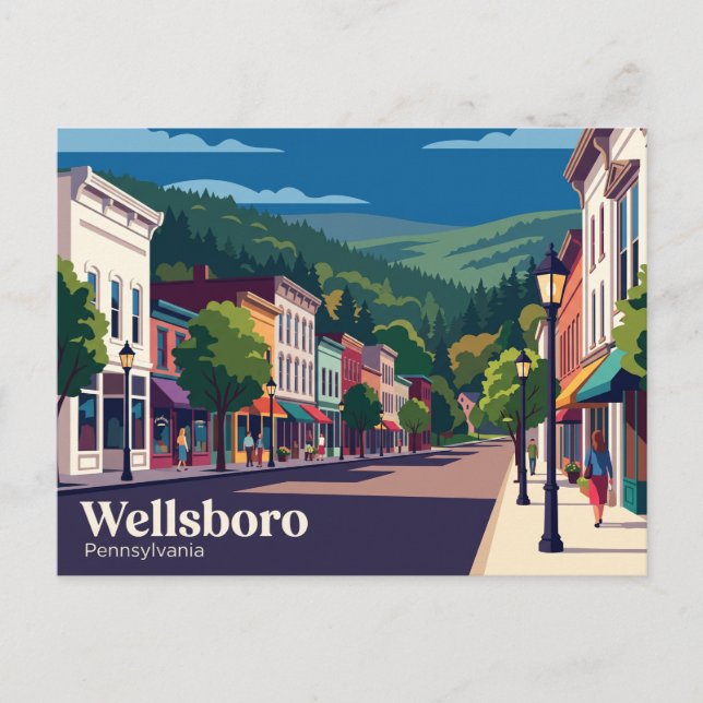 Carte Postale Wellsboro, Pennsylvanie, États-Unis (Devant)