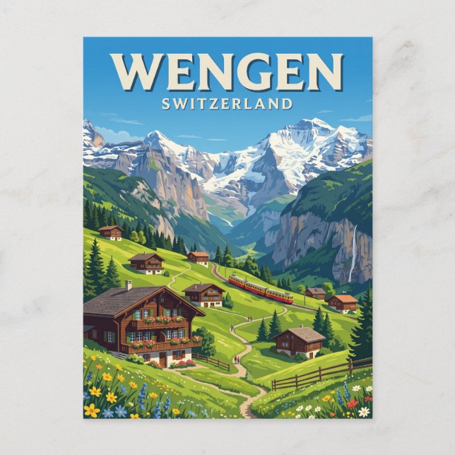Carte Postale Wengen Suisse (Devant)