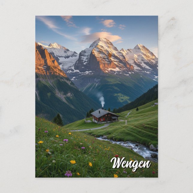 Carte Postale Wengen Suisse Travel (Devant)