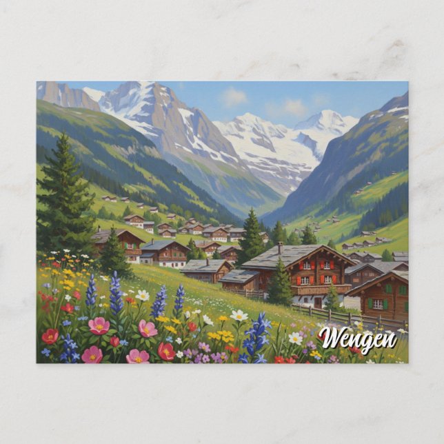 Carte Postale Wengen Suisse Travel (Devant)