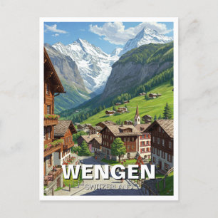 Carte Postale Wengen Suisse Travel