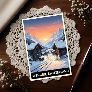 Carte Postale Wengen, Suisse : Voyage vintage des années 1960