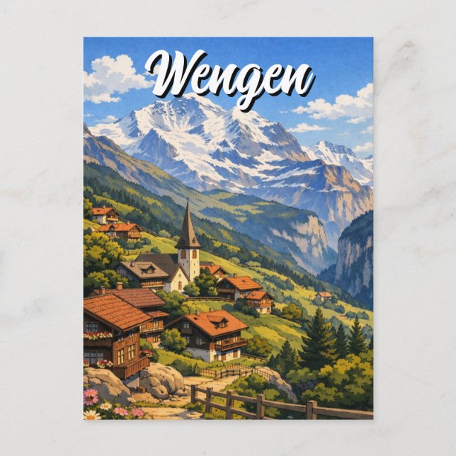 Carte Postale Wengen Switzerland Travel (Devant)