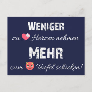 Carte Postale Weniger zu Herzen - mehr zum Teufel !