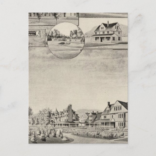Carte Postale Wentworth Hall, Cottages (Devant)