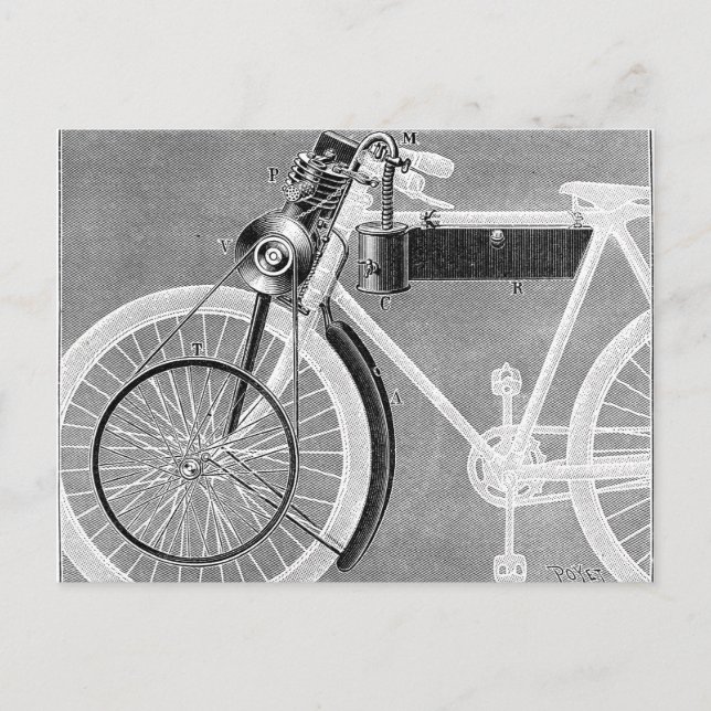 Carte Postale Werner Motorcycle, 1898 (Devant)