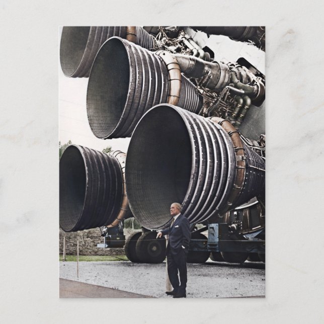 Carte Postale Wernher von Braun et Saturn V (Devant)