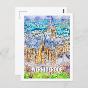 Carte Postale Wernigerode Allemagne Fameux Travel Place Watercol