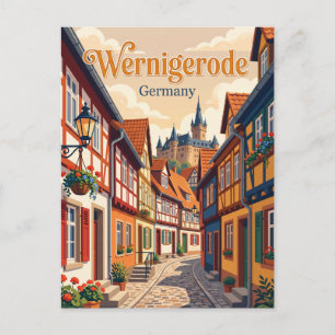Carte Postale Wernigerode, Allemagne, ruelle Allemagne