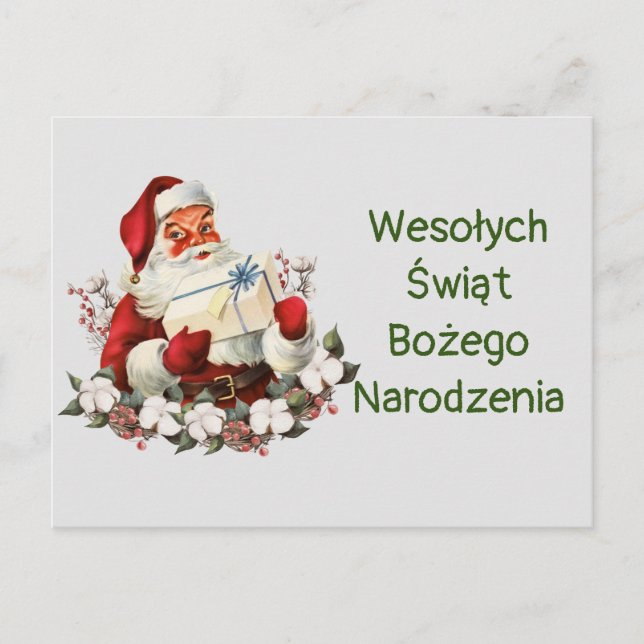 Carte Postale Wesołych Świąt Bożego Narodzenia Joyeux Noël (Devant)
