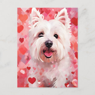 Carte Postale West Highland White Terrier Saint-Valentin
