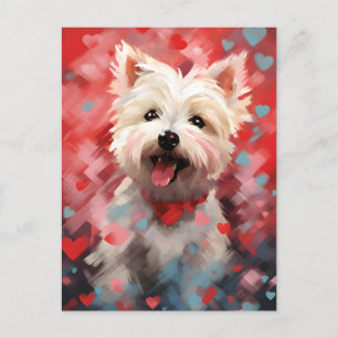 Carte Postale West Highland White Terrier Saint-Valentin