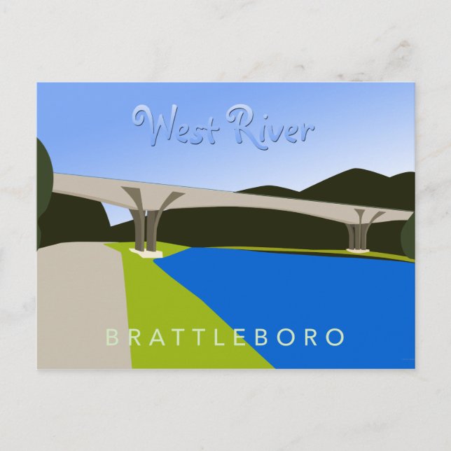 Carte postale West River Brattleboro (Devant)