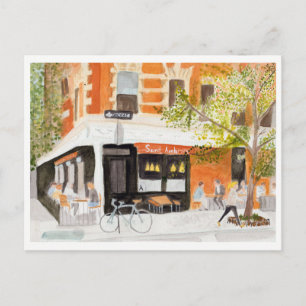 Carte Postale West Village Cafe Watercolor