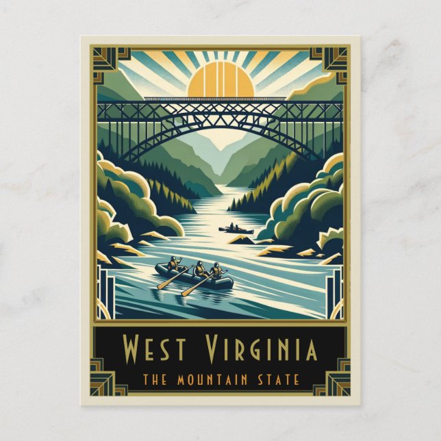 Carte Postale West Virginia | Art déco (Devant)