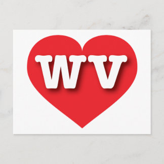 Carte Postale West Virginia Red Heart - J'aime WV