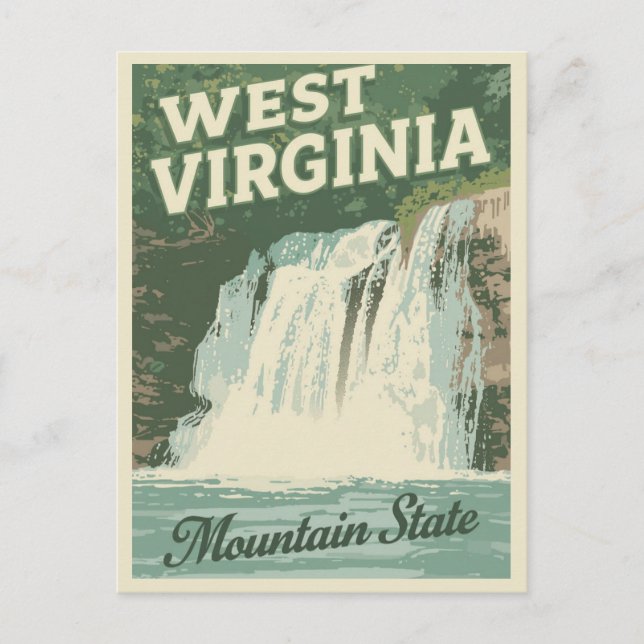 Carte Postale West Virginia Waterfall Vintage Travel (Devant)