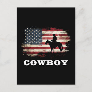 Carte Postale Western Country Men Rodeo Southern Retro Cowboy